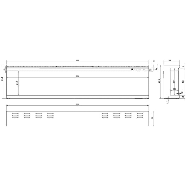 Cheminée électrique Unique 183 cm Aflamo