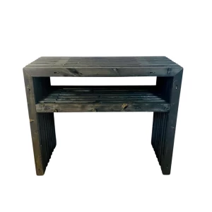 Table de barbecue en planches noires - 100 cm avec plateau supérieur