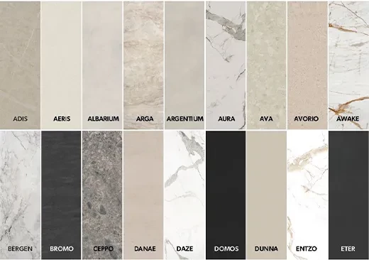 Image mobile des options de couleurs Dekton pour le Nex Media Wall